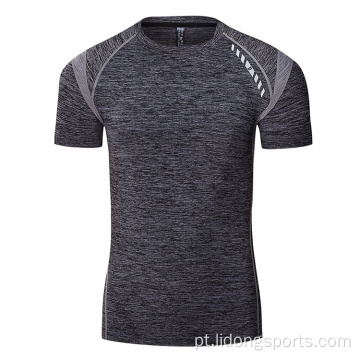 Fitness Men&#39;s Gym Sports Excorrer camisa de secagem rápida